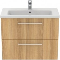 Set mobilier suspendat Ideal Standard I.Life S 80cm,cu 2 sertare,stejar natural
