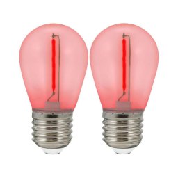 SET 2x LED Bec PARTY E27/0,3W/36V roșu