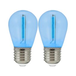 SET 2x LED Bec PARTY E27/0,3W/36V albastru