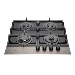 Plita incorporabila Tornado Eclipse Dark Inox, 4 arzatoare, autoaprindere integrata, supapa de siguranta, latime 60 cm