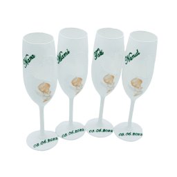 Set 4 pahare pentru parinti si nasi botez, model deosebit cu verde - FEIS304002