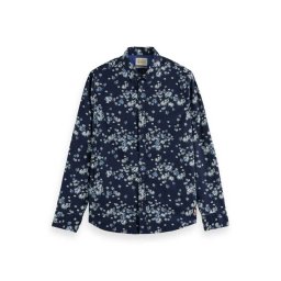 SCOTCH & SODA Cămaşă Slim-Fit Printed Poplin Shirt 171623 SC5719 blue fireworks
