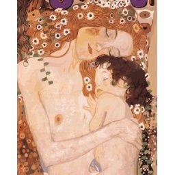 Set pictura pe numere, cu sasiu, Mama si copilul - Klimt, 40x50 cm