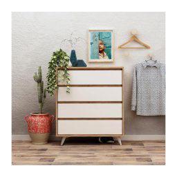 Dulap SUVERA 86x70 cm alb/bej