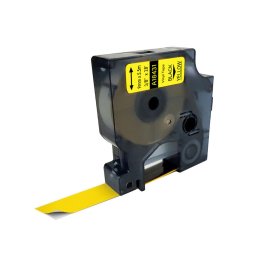 Etichete din vinil compatibile DYMO Rhino 9 mm negru pe galben pentru avertizari, tablouri electrice si cabluri 18431