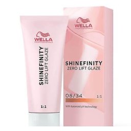Vopsea de par semi-permanenta Wella Professionals Shinefinity Zero Lift Glaze 08 34, Warm Spicy Ginger, 60 ml