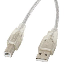 Lanberg cable USB 2.0 AM-BM with ferrite transparent 1.8m