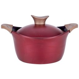 Oala Neoklein CS32-Cherry, cu capac, 32 cm, 10 L, aluminiu turnat, invelis anti-aderent, Rosu