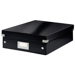 Cutie depozitare LEITZ WOW Click & Store Organizer, carton laminat, medie, negru
