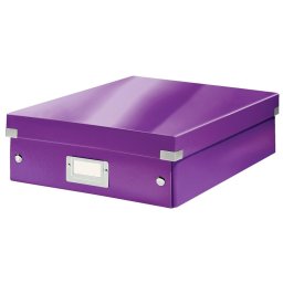 Cutie depozitare LEITZ WOW Click & Store Organizer, carton laminat, medie, mov