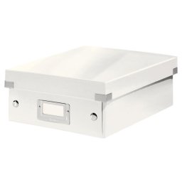 Cutie depozitare LEITZ WOW Click & Store Organizer, carton laminat, mica, alb