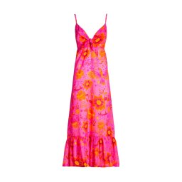 PIN UP STARS Dress de baie Long Empire Dress Apache Print PC175A-028 pink