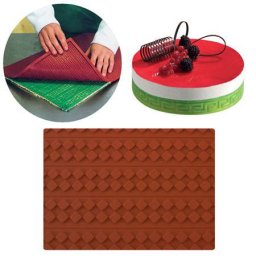 Covoras Silicon Blat Decor Relief Model Patratele, 60x40 cm