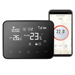 Termostat de ambient inteligent Smart WT-20, WI-FI, Control Internet , Pentru Centrala Termica, RF Wireless