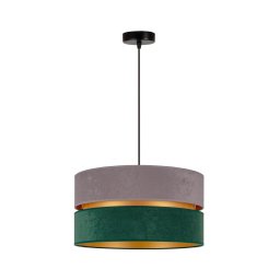 Lustră pe cablu Duolla DUO 1xE27/15W/230V d. 40 cm gri/verde/auriu