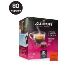 80 Capsule Lollo Caffe Miscela Nera - Compatibile Lavazza Firma