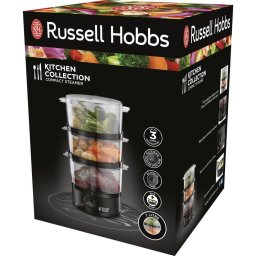 Aparat de gatit cu abur Aparat de gatit cu aburi compact Russell Hobbs Kitchen Collection 26530-56, 7 L, Timer, Bol orez, Negru