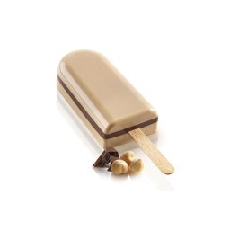 Forma Silicon pentru Inghetata si Desert pe Bat Cremino, 2 forme x 6 cavitati 9.2 x 4.5 x H 2.3 cm + tavita + 50 bastonase