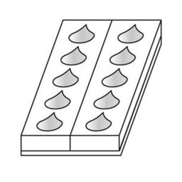 Monoportii Picatura 9 x 6 x H 4 cm - Set 2 Matrite Formare 10 Produse, Tava 40 x 17 cm