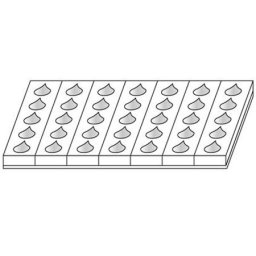Monoportii Picatura 9 x 6 x H 4 cm - Set 7 Matrite Formare 35 Produse, Tava 60 x 40 cm