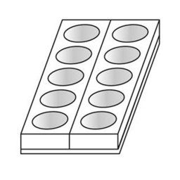 Monoportii Rotunde O 6.5 x H 4 cm - Set 2 Matrite Formare 10 Produse, Tava 40 x 17 cm