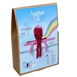 Kit de crosetat, Octopus Baby Collection, cu fire, umplutura, instructiuni si croseta, Octo Rose Anchor