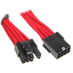 Cablu prelungitor BitFenix Alchemy 6+2-pini PCIe, 45cm, red/black, BFA-MSC-62PEG45RK-RP