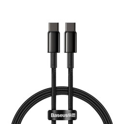 USB Type-C la USB Type-C, 2 m, 100 W, 5 A, Negru