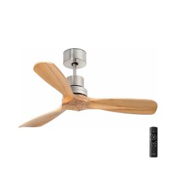 Ventilator de tavan FARO 33509DC MINI LANTAU crom/lemn d. 107 cm + telecomandă