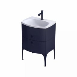 Set mobilier suspendat Oristo Louis 62cm cu 2 sertare,bleumarin mat