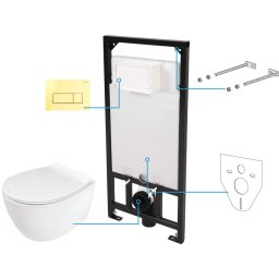 SILIA Set wc 6 în 1 CDLZ6ZPW Finisaj: auriu