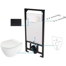 SILIA Set de wc 6 în 1 CDLN6ZPW Finisaj: negru
