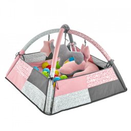 Centru de joaca cu bile BabyJem Toy Ball Play Mat Roz
