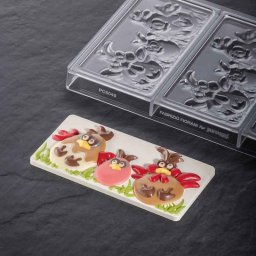 Matrita Policarbonat Gama Choco Bar Fiorani Prienteni de Paste - 3 Tablete, 15.4 x 7.2 x H 1.5, 100 g