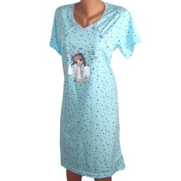 Camasa de alaptare Pretty Lady, Blue, maneca scurta