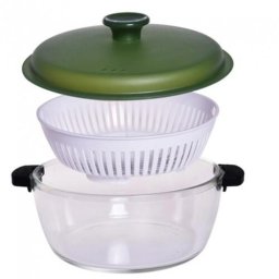 Vas Termic Multifunctional , Sticla Borosilicata, Cu Capac , 1.5L, Ideal De Gatit La Aburi, Gourmet Studio Casa