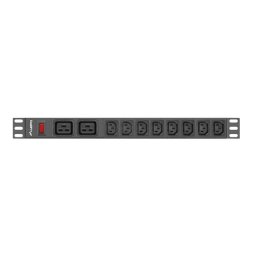 Prelungitor LANBERG POWER STRIP PDU RACK (1U, 16A,2XC19,8XC13)