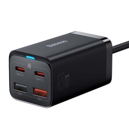 Incarcator de retea GaN3 Pro, 2x USB-C, 2x USB, 65W, negru