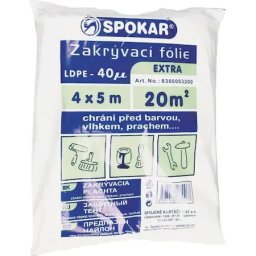 Folie de protectie din LDPE SPOKAR, pentru diverse suprafete, 4mx5m, 40microni