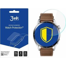 Set 3 x Folie ecran Arc, pentru Huawei Watch GT 3 46 mm, Film policarbonat, 0.2 mm, Full Cover, Transparent