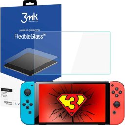 Folie de sticlă hibridă 3MK FlexibleGlass 7H pentru Nintendo Switch OLED