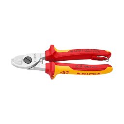 Foarfeca VDE KNIPEX pentru cabluri cupru E i aluminiu O15 mm, 50 mm ², cu punct de ancorare, 165 mm, fabricata A n Germania 95 16 165 T