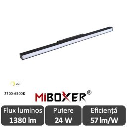 MIBOXER Proiector liniar șină magnetică Zigbee Dimabil 24W CCT Negru