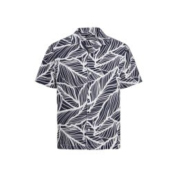 JACK & JONES Cămaşă Jprblasummer Linen Leaf Resort Shirt S/S 12232394 19-3923 TCX navy blazer