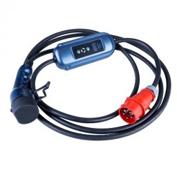 Cablu de incarcare masini electrice 5 pini Type 2 LCD 3 faze 16A 11kW 5m, AK-EC-12