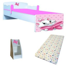 Pat copii Kitty 140x70 cu saltea 2-8 ani si etajera Cadou