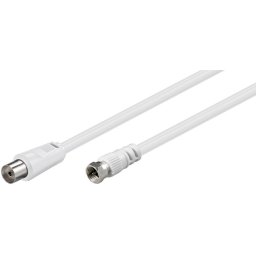 Cablu antena coaxial - F 1.5m M-T Alb, Goobay G11829