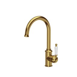 Baterie de bucatarie RACHEL SteelQ cu finisaj ceramica nano PVD cupru ceramica alba