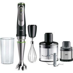 Mixer vertical Braun MQ9138XI, 1200 W, Pahar gradat 0.6 l, Tocator 0.5l, Tel, Rasnita, viteza variabila, Negru