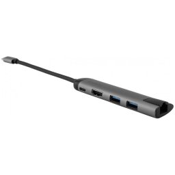 Hub multiport Verbatim USB-C, 4K HDMI, 3.0, Silver